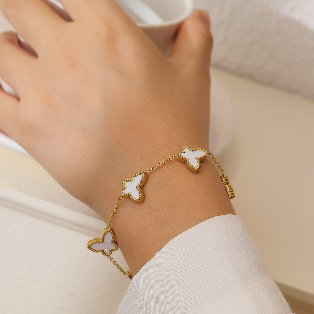 White Schmetterling Armband